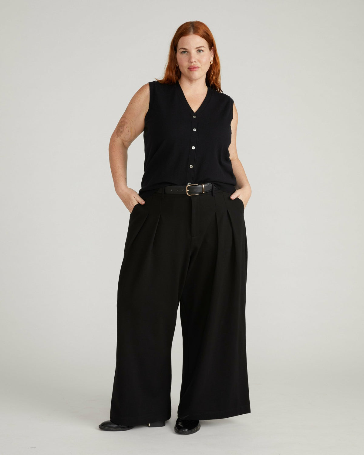 Palais Wide Leg Ponte Pants - Black | Universal Standard