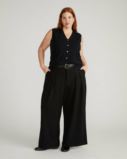 Palais Wide Leg Ponte Pants - Black | Universal Standard