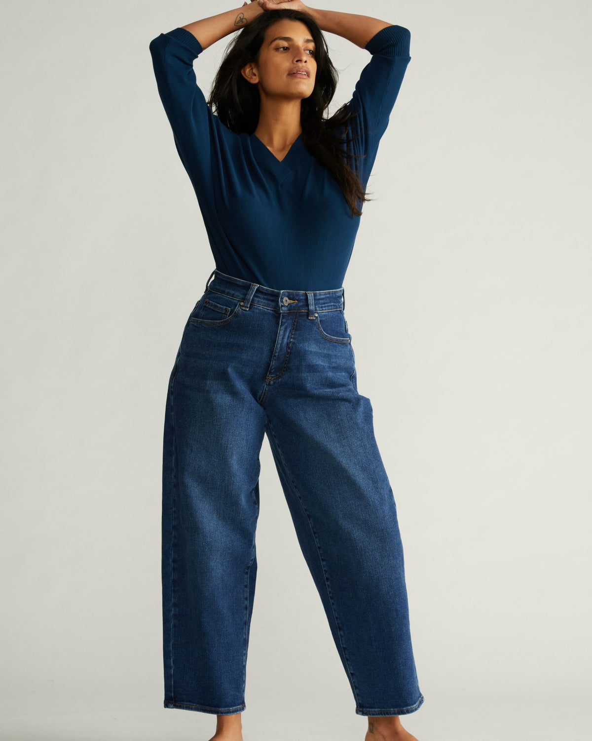 Lou High Rise Barrel Leg Jeans - Union City Blue | Universal Standard