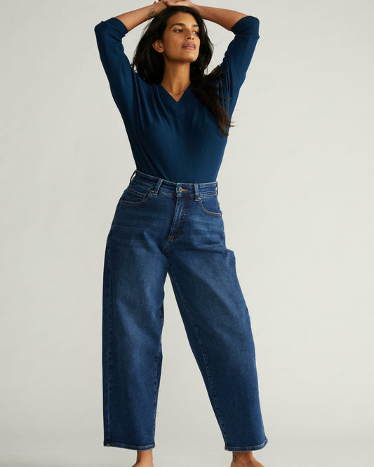 Lou High Rise Barrel Leg Jeans - Union City Blue | Universal Standard