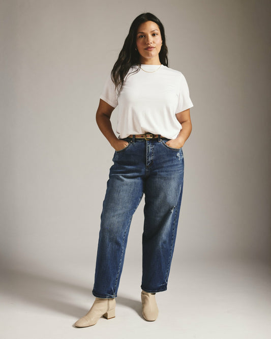 Lou High Rise Barrel Leg Jeans - Princeton Blue | Universal Standard