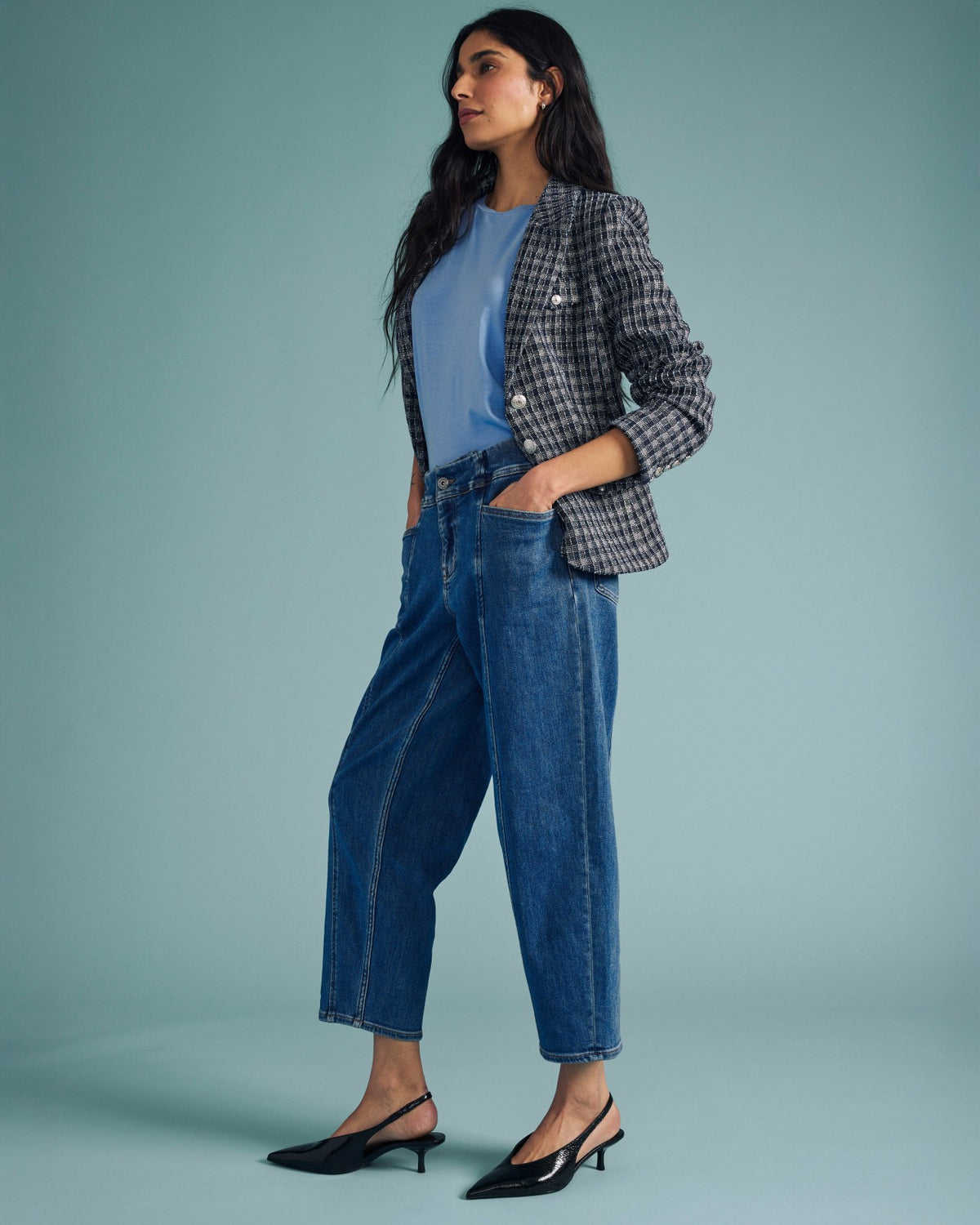 Keira Barrel Leg Jeans - Shallow Bay Blue | Universal Standard