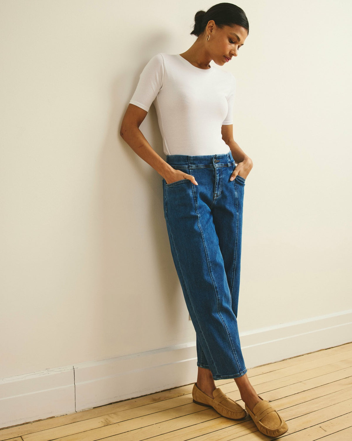 Keira Barrel Leg Jeans - Shallow Bay Blue | Universal Standard