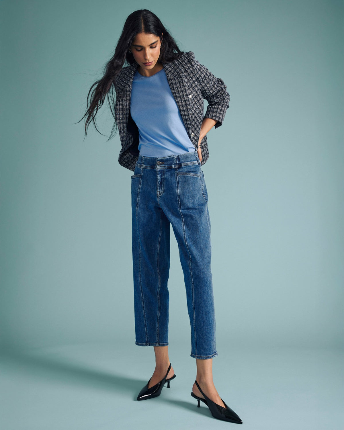 Keira Barrel Leg Jeans - Shallow Bay Blue | Universal Standard