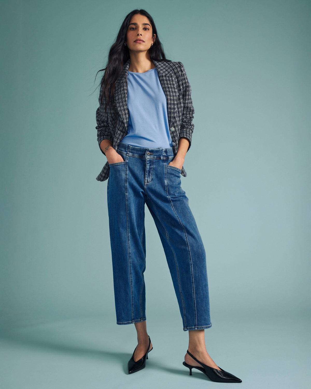 Keira Barrel Leg Jeans - Shallow Bay Blue | Universal Standard