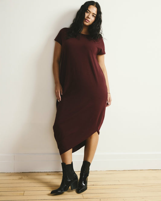 Iconic Geneva Dress - Black Cherry | Universal Standard