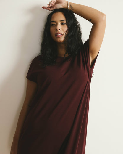 Iconic Geneva Dress - Black Cherry | Universal Standard