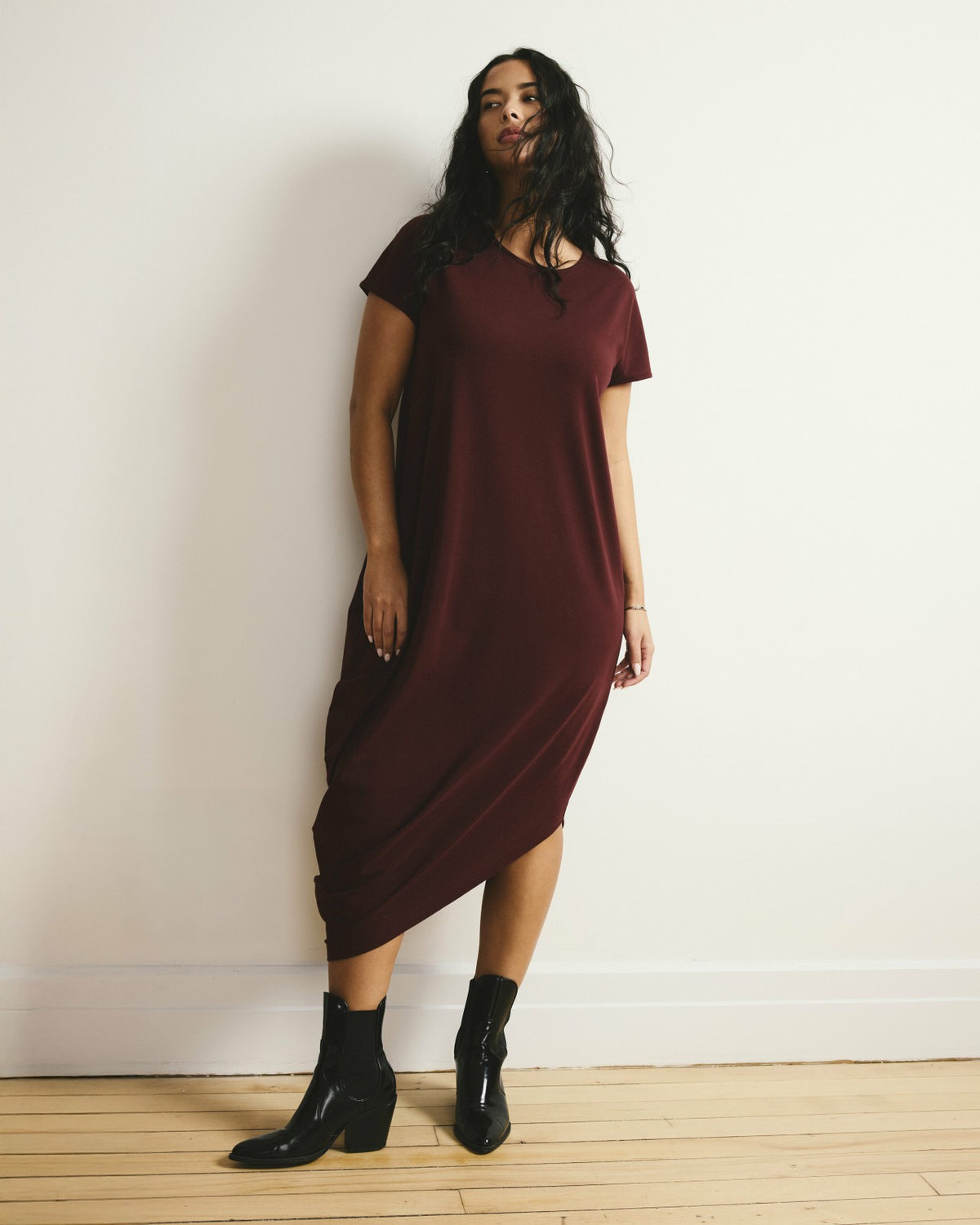 Iconic Geneva Dress - Black Cherry | Universal Standard
