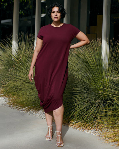 Iconic Geneva Dress - Black Cherry | Universal Standard