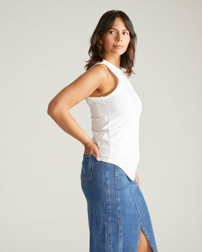 Cai High Neck Tank - White | Universal Standard