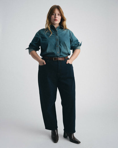 Dakota Cropped Barrel Leg Jeans - Dark Indigo | Universal Standard