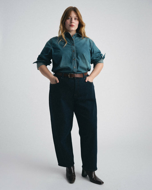 Dakota Cropped Barrel Leg Jeans - Dark Indigo | Universal Standard