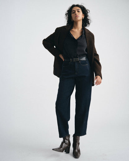 Dakota Cropped Barrel Leg Jeans - Dark Indigo | Universal Standard