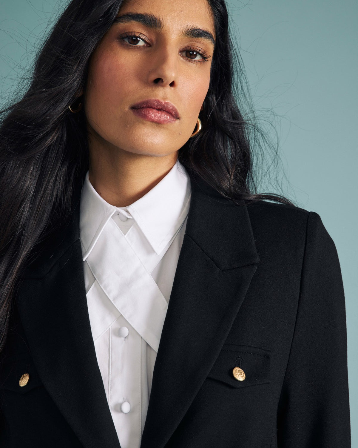 Janet Tie-Neck Cotton Poplin Shirt - White | Universal Standard