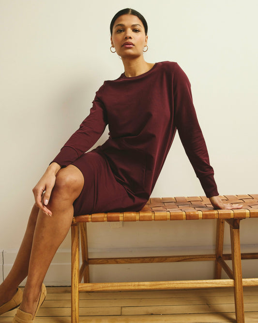 Bree Sweatshirt Dress - Black Cherry | Universal Standard