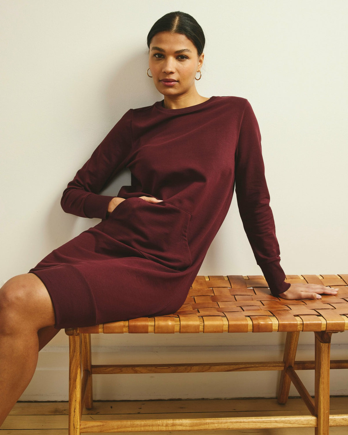 Bree Sweatshirt Dress - Black Cherry | Universal Standard