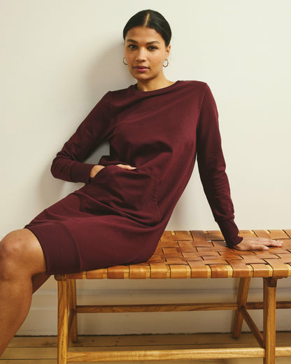 Bree Sweatshirt Dress - Black Cherry | Universal Standard