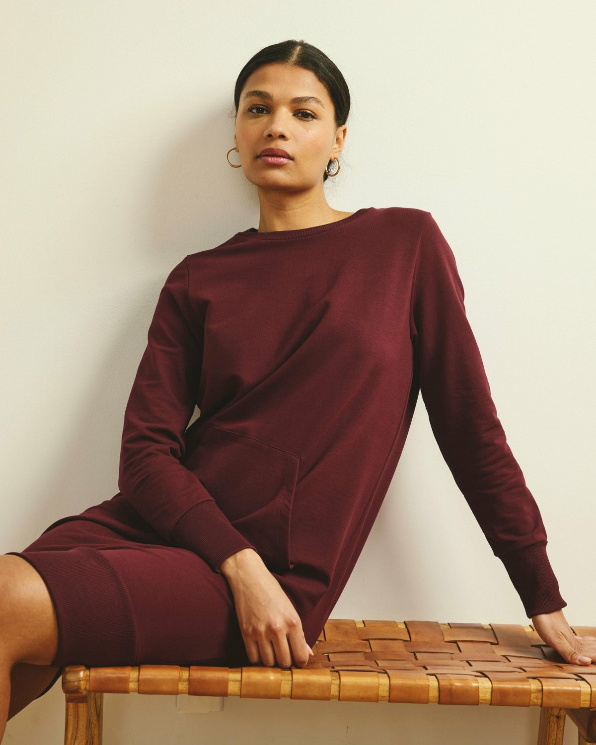Bree Sweatshirt Dress - Black Cherry | Universal Standard