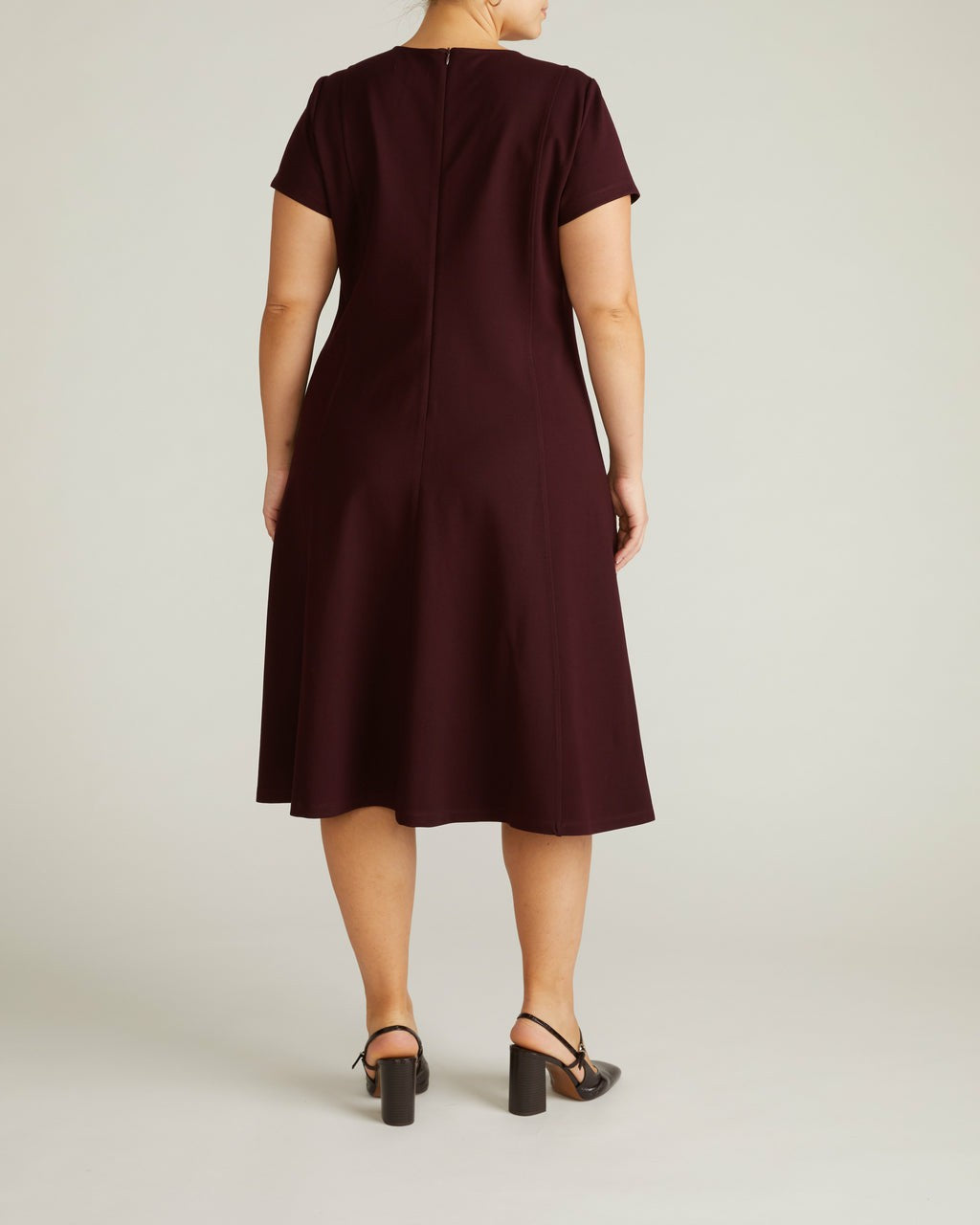 Lucinda Ponte Midi Dress - Black Cherry | Universal Standard