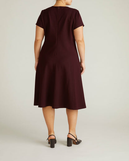 Lucinda Ponte Midi Dress - Black Cherry | Universal Standard