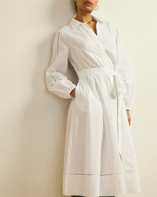 Claire Stretch Poplin Shirtdress - White | Universal Standard