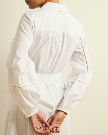 Claire Stretch Poplin Shirtdress - White | Universal Standard