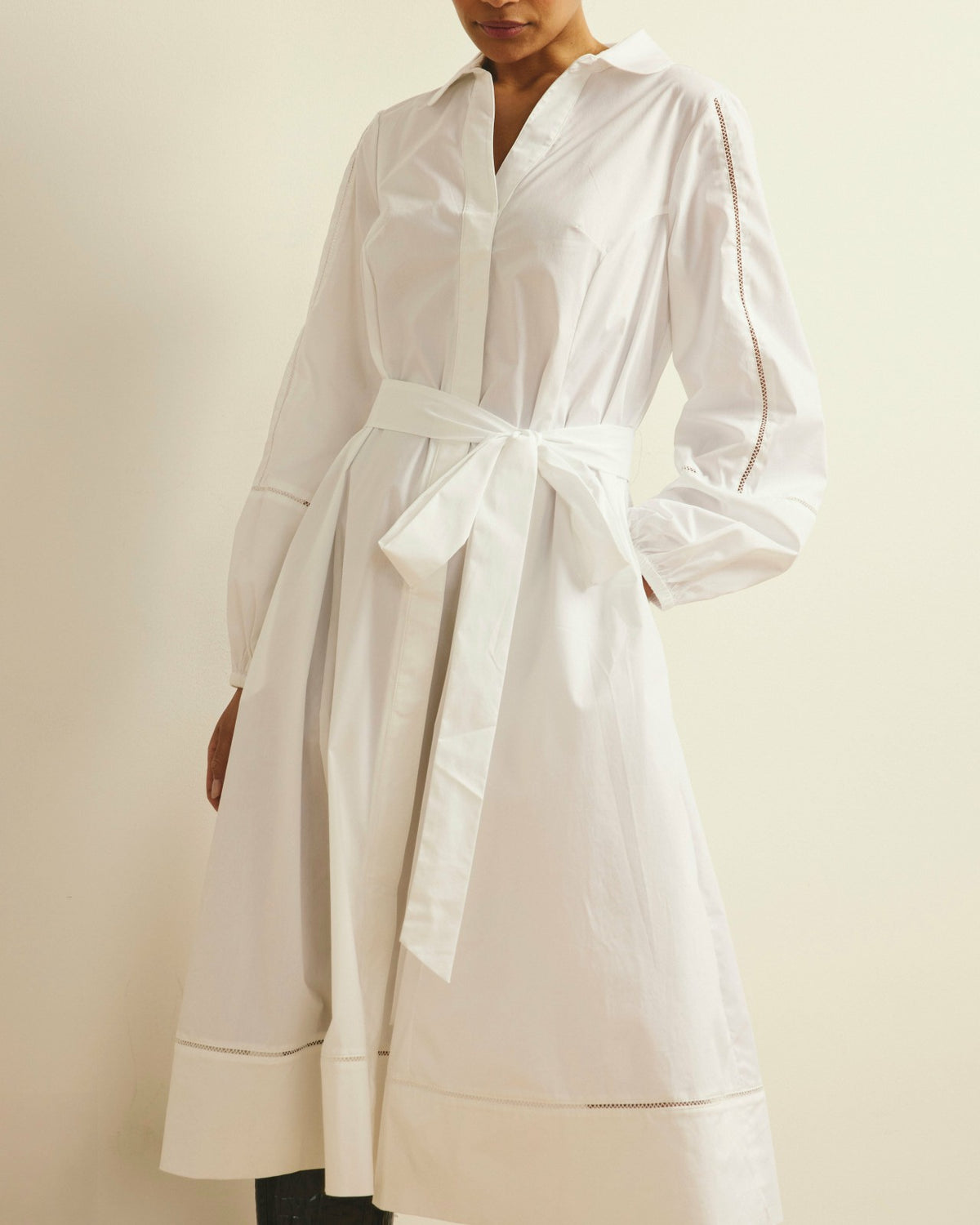 Claire Stretch Poplin Shirtdress - White | Universal Standard
