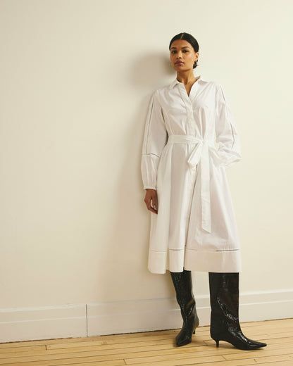 Claire Stretch Poplin Shirtdress - White | Universal Standard