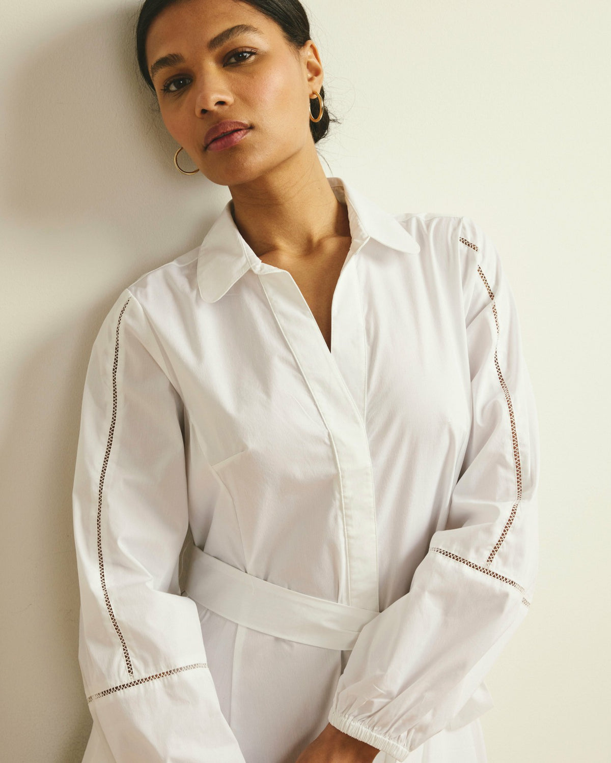 Claire Stretch Poplin Shirtdress - White | Universal Standard