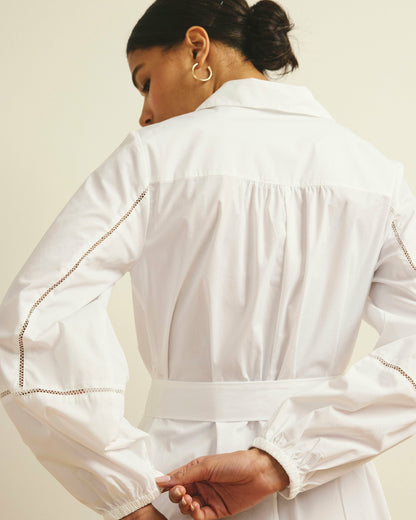 Claire Stretch Poplin Shirtdress - White | Universal Standard