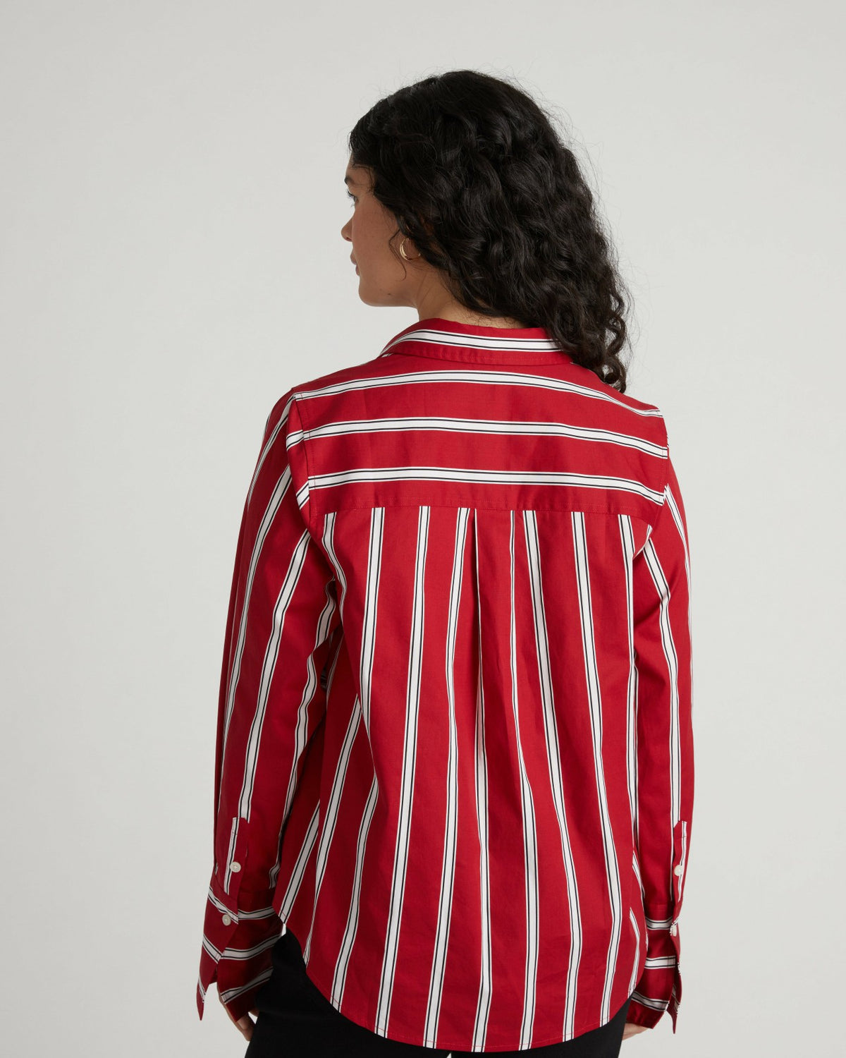Henning x US Madison Shirt - Red/Black/White Stripe | Universal Standard