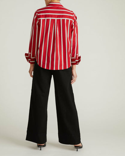 Henning x US Madison Shirt - Red/Black/White Stripe | Universal Standard