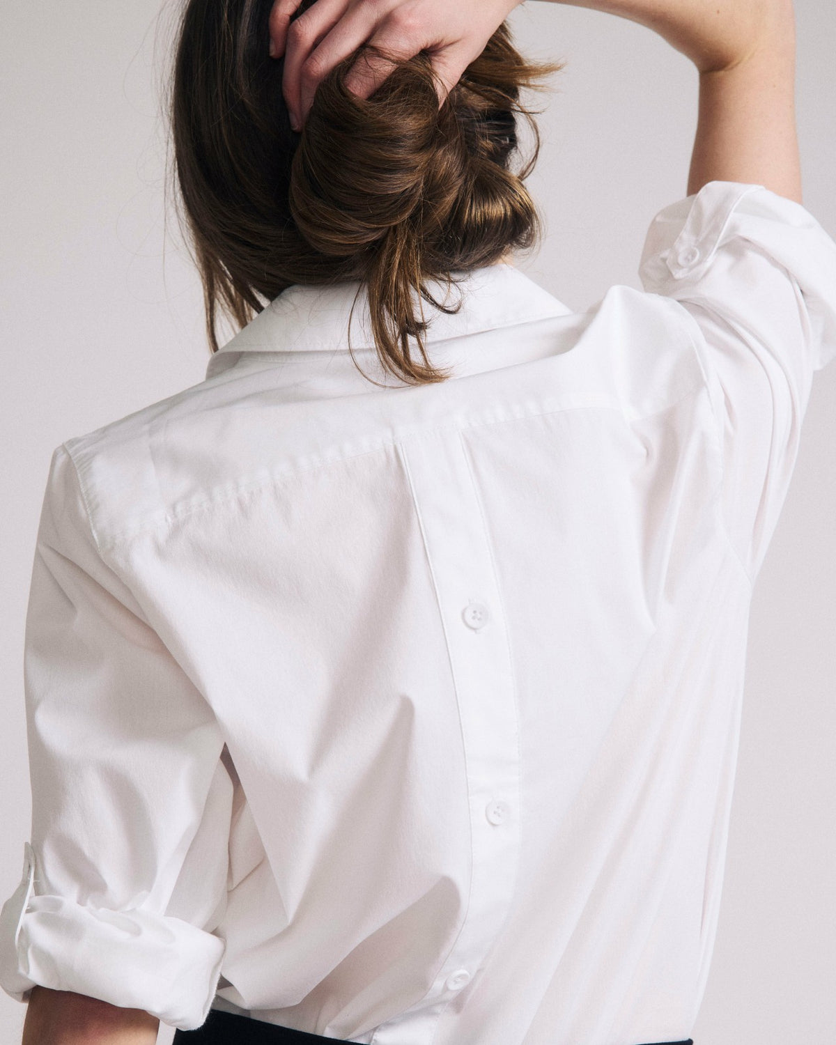 Button Back Poplin Polo Shirt - White | Universal Standard