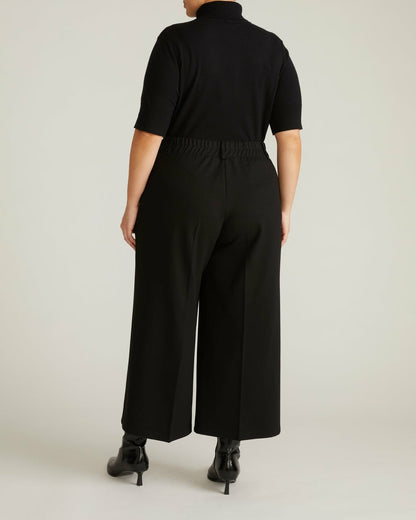Cropped Wide Leg Ponte Pants - Black | Universal Standard