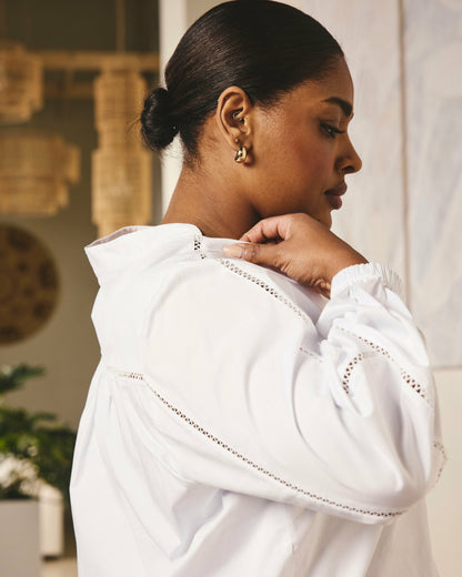 Saint-Honore Poplin Blouse - White | Universal Standard