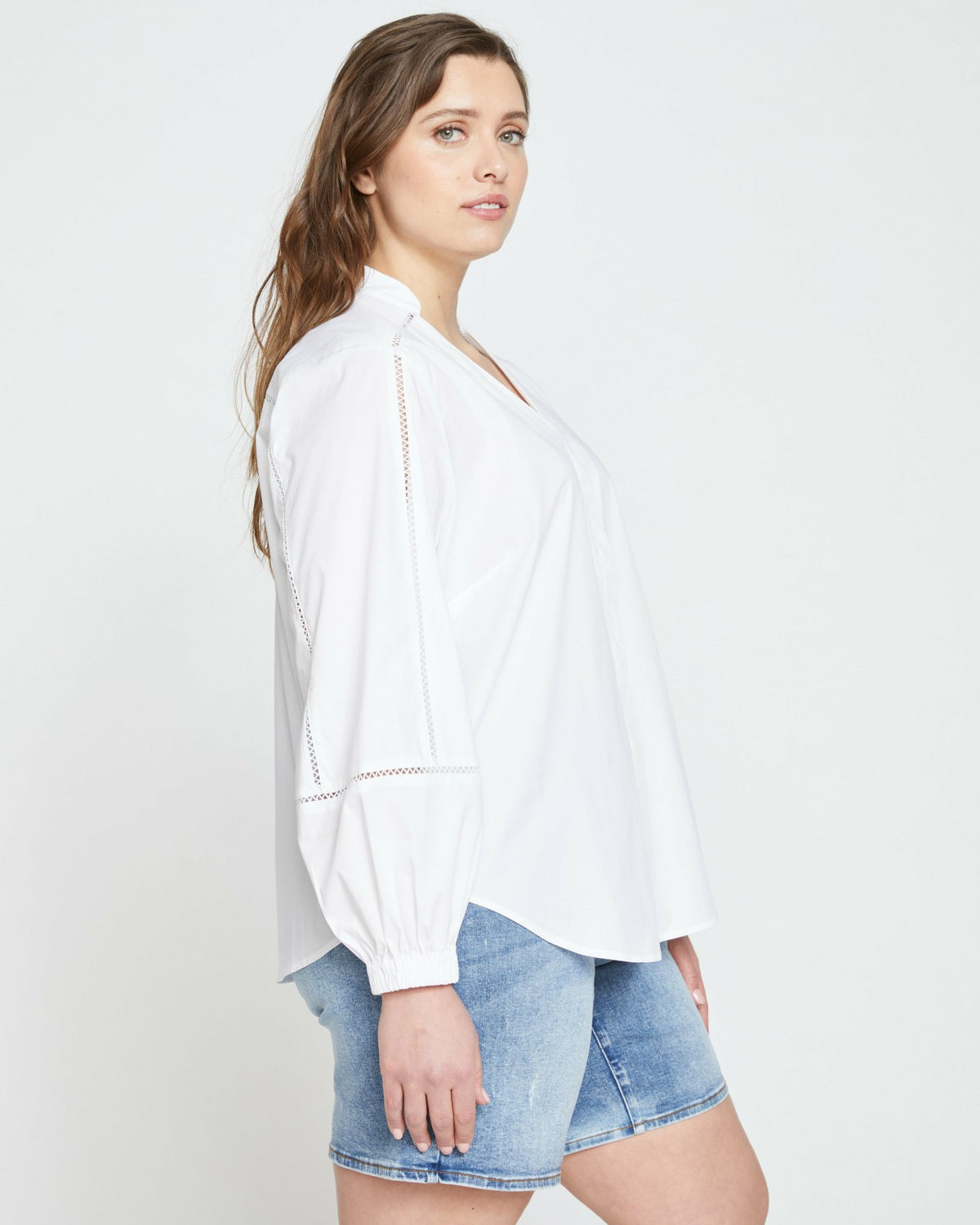 Saint-Honore Poplin Blouse - White | Universal Standard