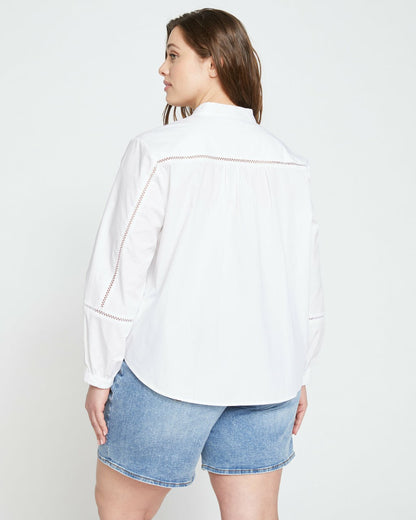 Saint-Honore Poplin Blouse - White | Universal Standard