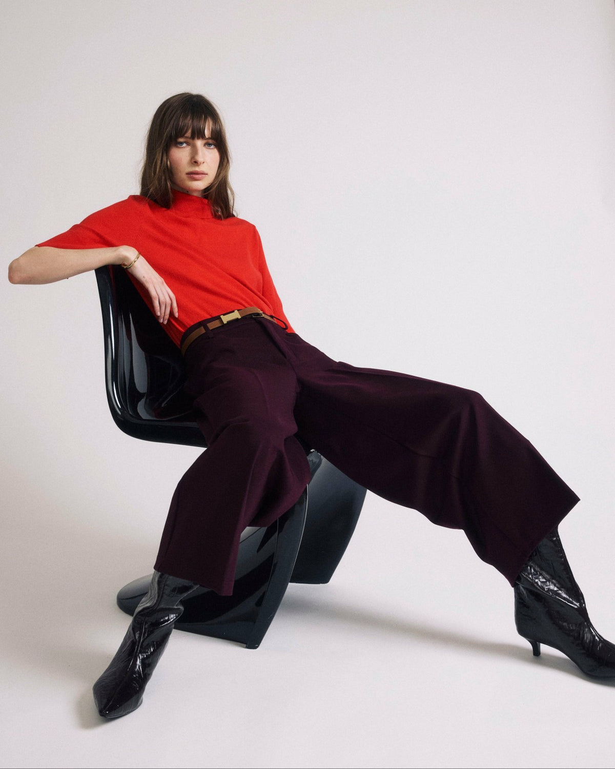 Cropped Wide Leg Ponte Pants - Black Cherry | Universal Standard