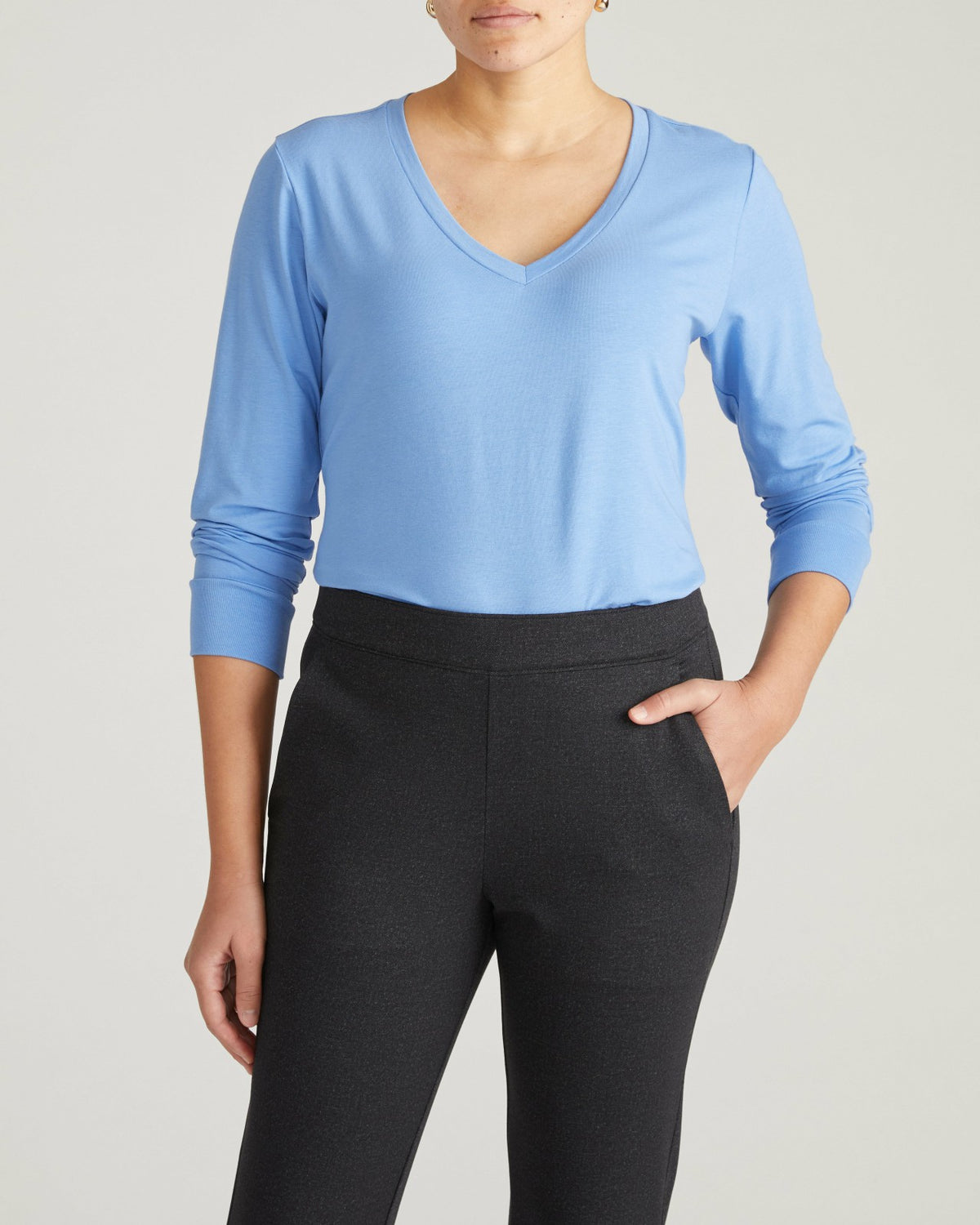 Long Sleeve V Rex - Seaside Blue | Universal Standard