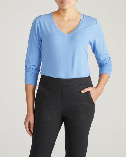 Long Sleeve V Rex - Seaside Blue | Universal Standard