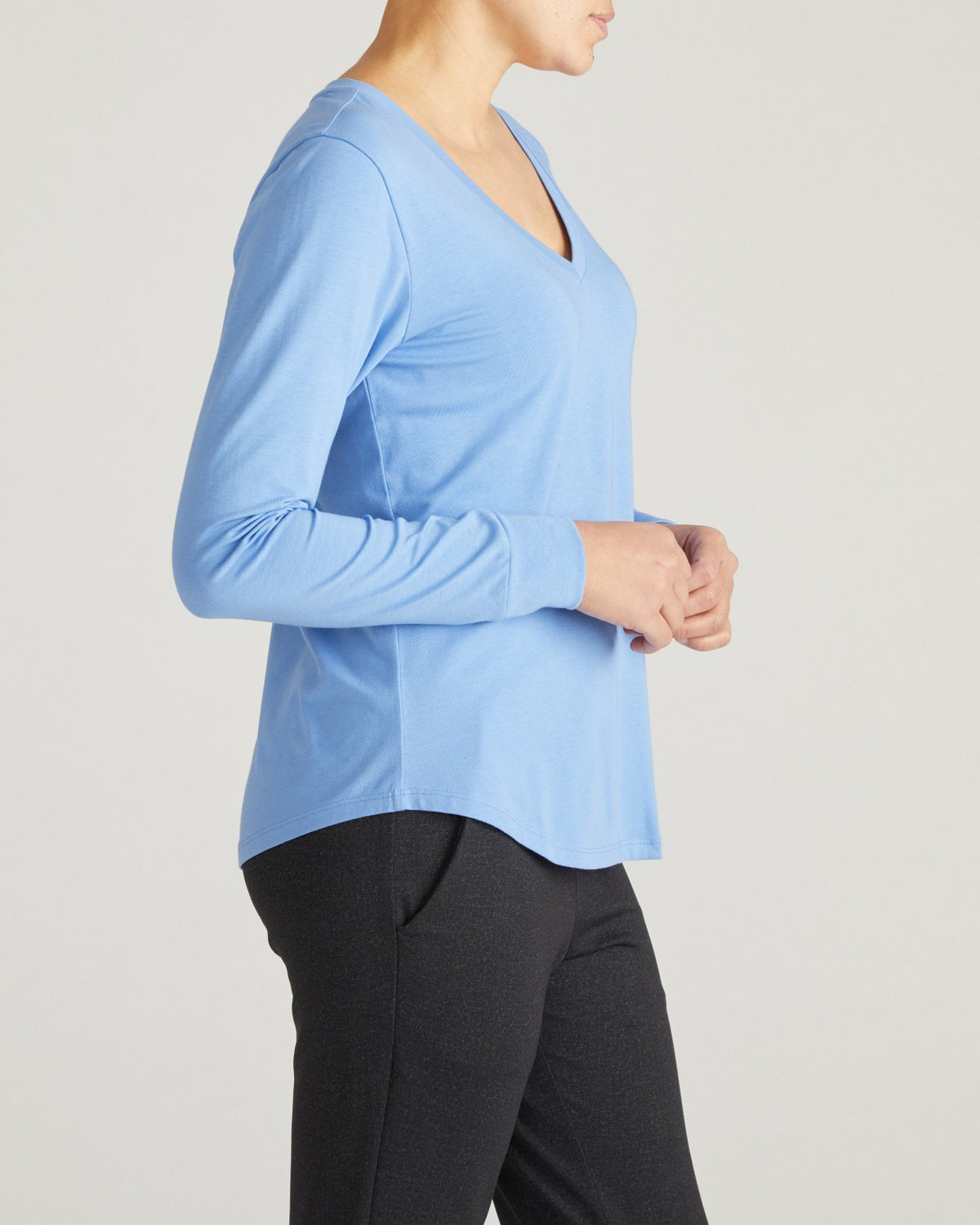Long Sleeve V Rex - Seaside Blue | Universal Standard