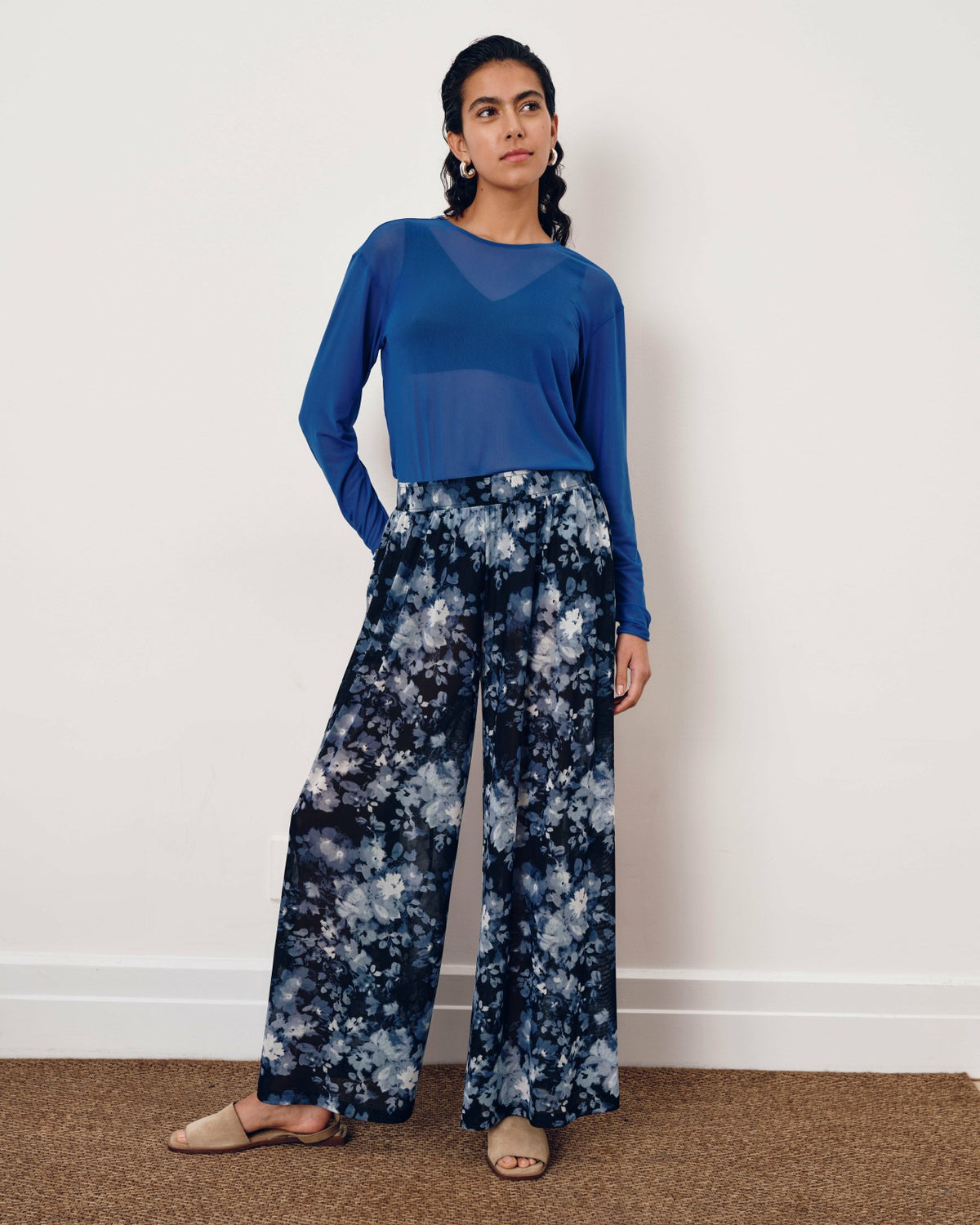 Thames Mesh Pants - Tumbling Bouquet Print | Universal Standard