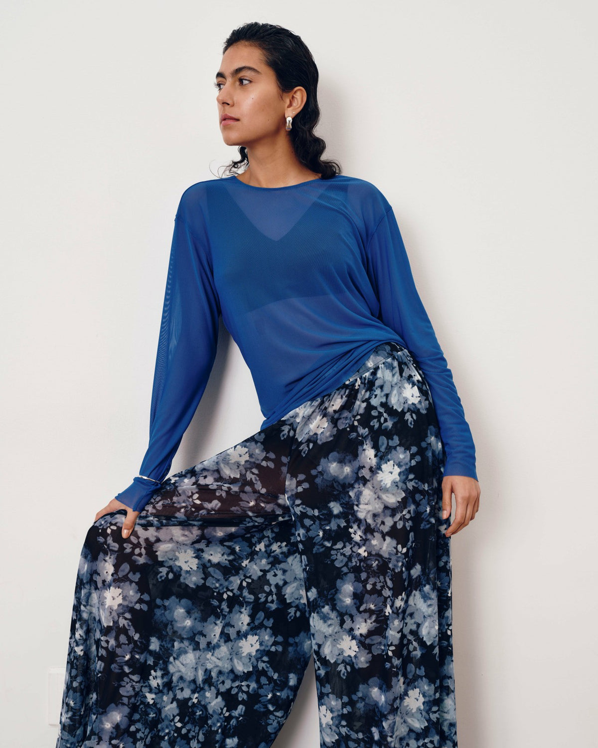 Thames Mesh Pants - Tumbling Bouquet Print | Universal Standard