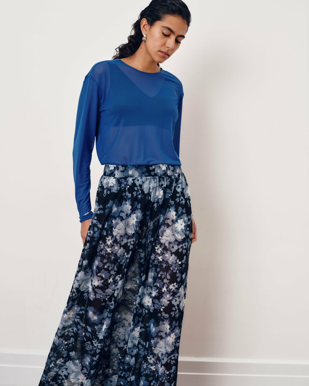 Thames Mesh Pants - Tumbling Bouquet Print | Universal Standard