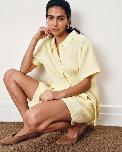 Luxe Cotton Gauze Beach Shirt - Pale Daffodil | Universal Standard