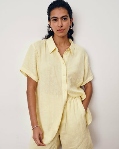 Luxe Cotton Gauze Beach Shirt - Pale Daffodil | Universal Standard