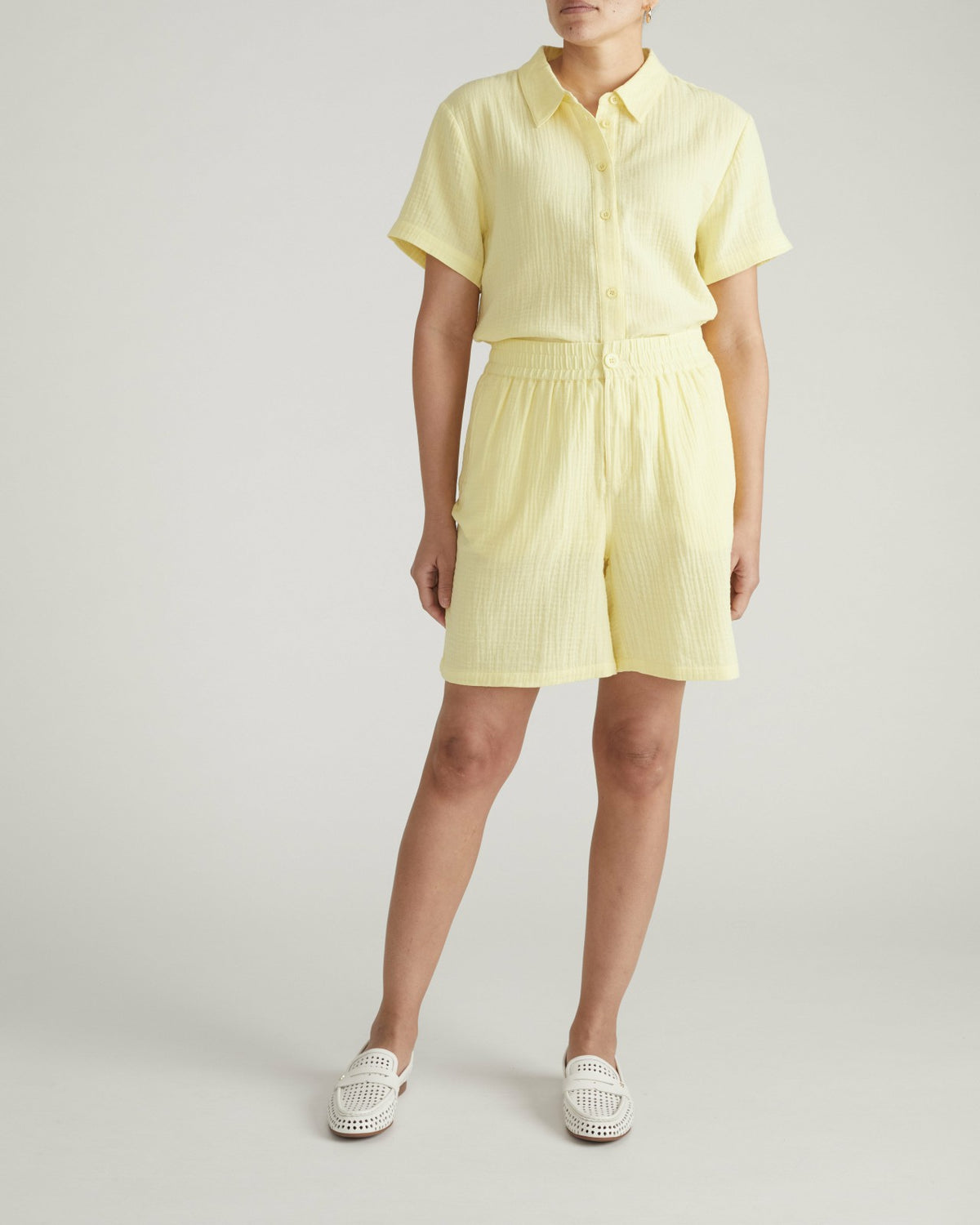 Luxe Cotton Gauze Beach Shirt - Pale Daffodil | Universal Standard