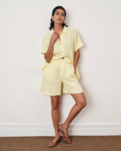 Luxe Cotton Gauze Beach Short - Pale Daffodil | Universal Standard
