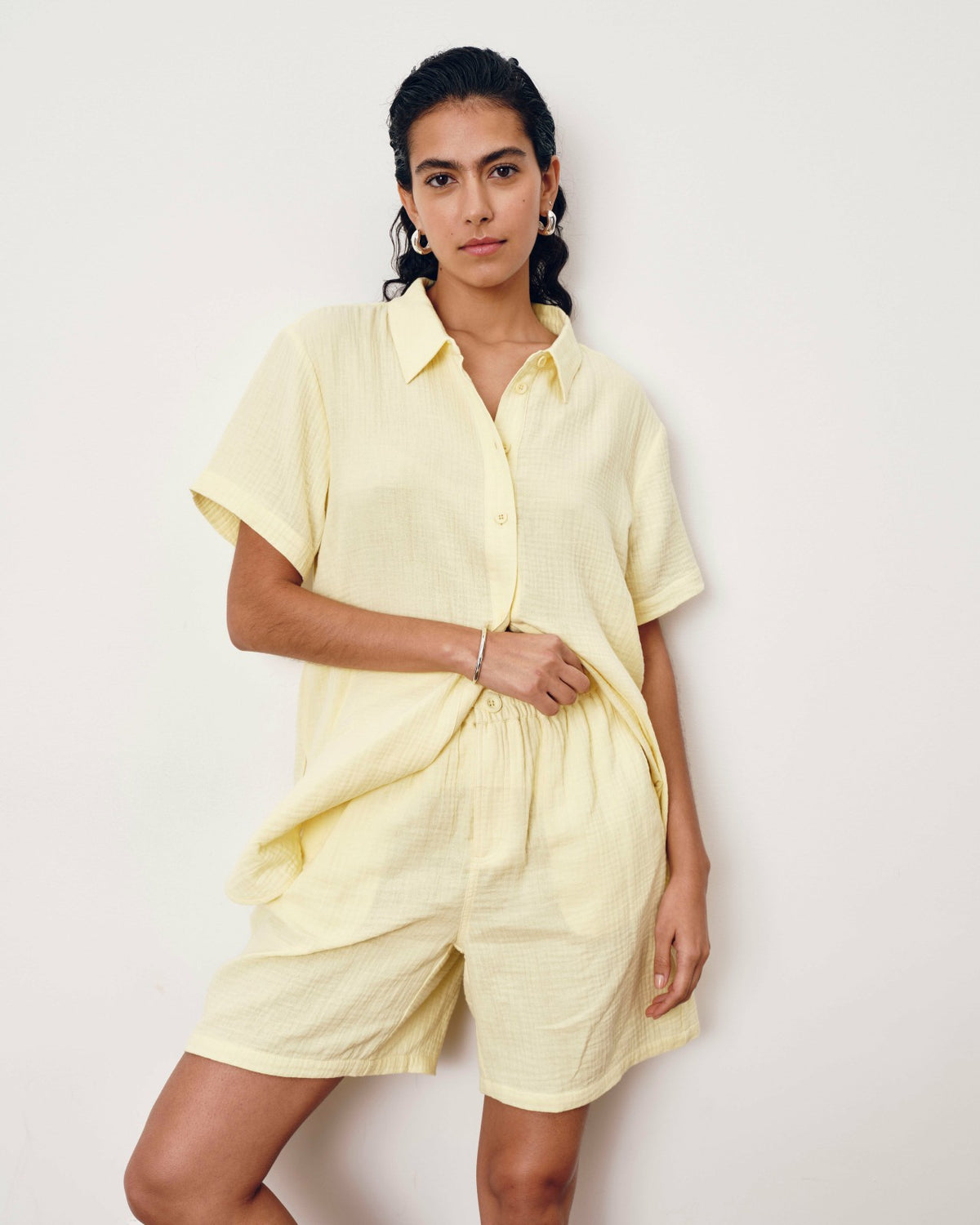 Luxe Cotton Gauze Beach Short - Pale Daffodil | Universal Standard