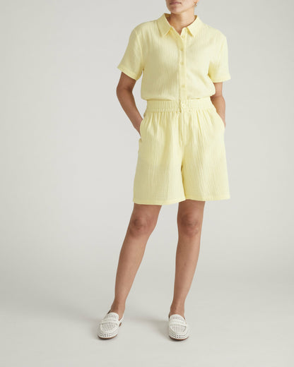 Luxe Cotton Gauze Beach Short - Pale Daffodil | Universal Standard